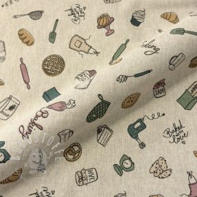 Dekostoff Linenlook premium Bake Off Doodle