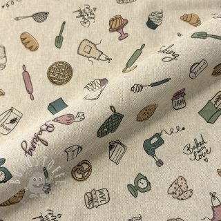 Dekostoff Linenlook premium Bake Off Doodle