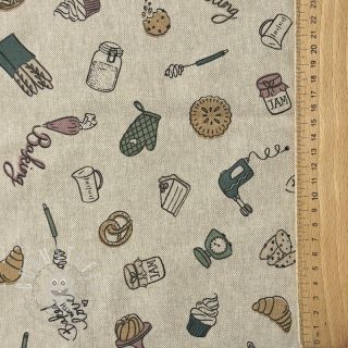 Dekostoff Linenlook premium Bake Off Doodle