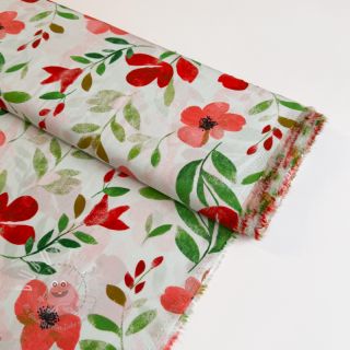 Viskosestoff RADIANCE Flowers Conie red digital print