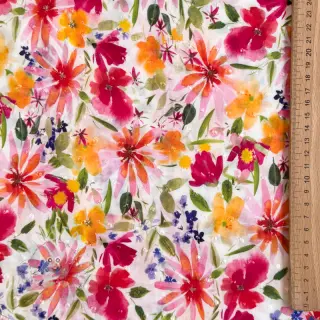 Viskosestoff DOBBY Flowers digital print