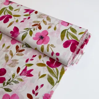 Viskosestoff RADIANCE Flowers Conie pink digital print