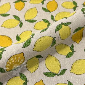 Dekostoff Linenlook premium Sunny Lemon Fruit