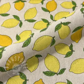 Dekostoff Linenlook premium Sunny Lemon Fruit