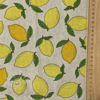 Dekostoff Linenlook premium Sunny Lemon Fruit