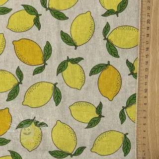 Dekostoff Linenlook premium Sunny Lemon Fruit