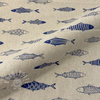 Dekostoff Linenlook premium Fish Swimming School