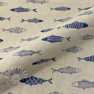 Dekostoff Linenlook premium Fish Swimming School