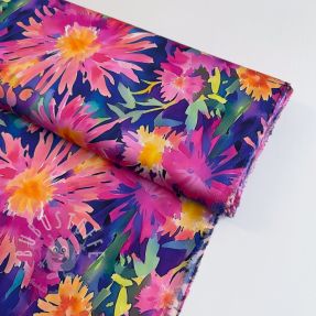 Viskosestoff SATIN Flowers Danna digital print