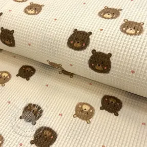 Waffelstoff Bears digital print
