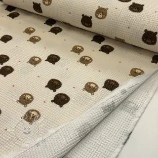 Waffelstoff Bears digital print