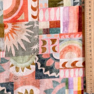 Viskosestoff ECOVERO Abstract multi digital print