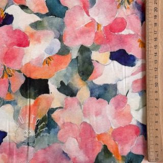 Viskosestoff SATIN Flowers Tora digital print