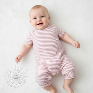 Double gauze/musselin YARN DYED Summer stripe rose