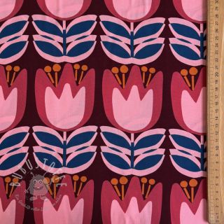 Viskosestoff ECOVERO Flowers Celia burgundy