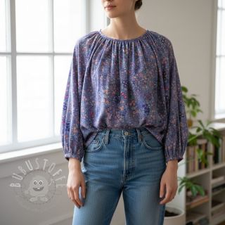 Viskosestoff ECOVERO Flowers Galia purple