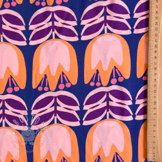 Viskosestoff ECOVERO Flowers Celia cobalt
