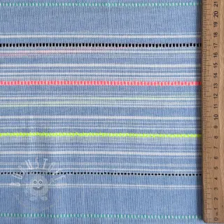 Baumwollstoff YARN DYED NEON Stripe summer