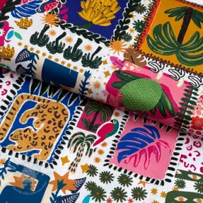 Baumwollstoff SATIN Summer patchwork digital print
