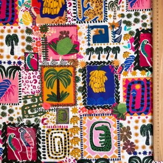 Baumwollstoff SATIN Summer patchwork digital print