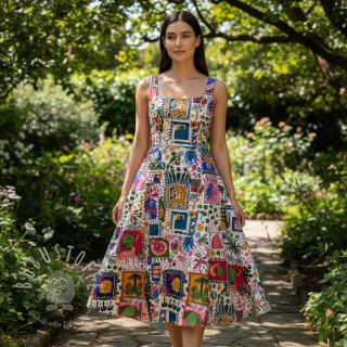 Baumwollstoff SATIN Summer patchwork digital print