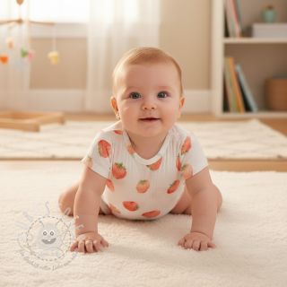 Double gauze/musselin Strawberries digital print