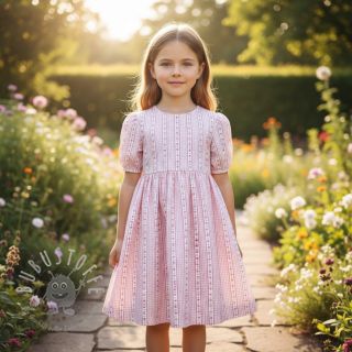 Double gauze/musselin Flowers check pink digital print