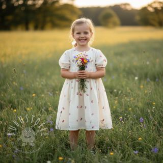 Double gauze/musselin EMBROIDERY Fruit natural peach