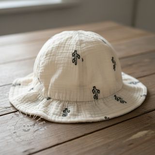 Double gauze/musselin EMBROIDERY Cactus natural