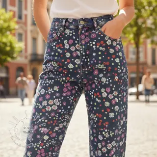 Baumwollstoff JEANS Hearts