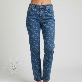 JEANS DENIM JACQUARD Hearts
