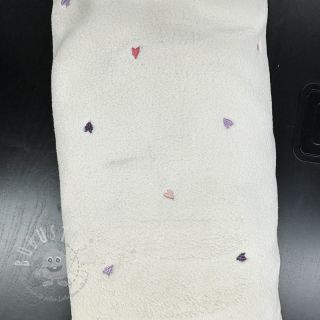 Mantelstoff TEDDY EMBROIDERY Hearts ecru 2nd class