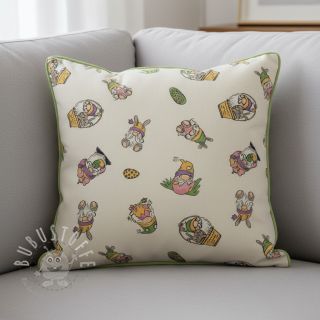 Dekostoff Linenlook Tomte Easter Egg digital print