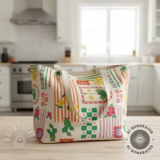 Dekostoff Linenlook Pura Vida Patch digital print