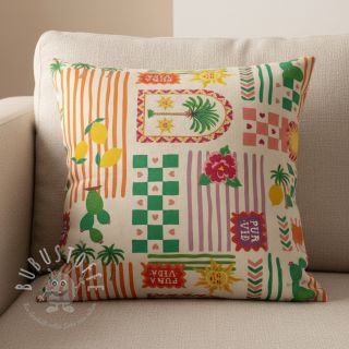 Dekostoff Linenlook Pura Vida Patch digital print