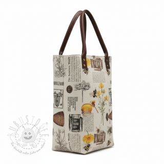 Dekostoff Linenlook Bee Honey Recipe digital print