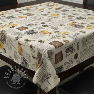 Dekostoff Linenlook Bee Honey Recipe digital print