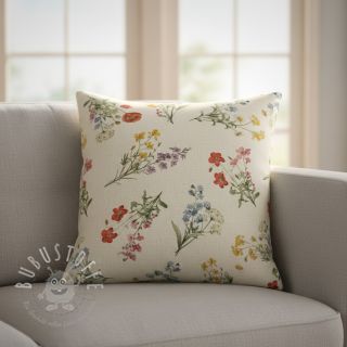Dekostoff Linenlook Delicate Floral Field digital print