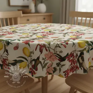 Dekostoff Linenlook Lemon Tropic Artisan digital print