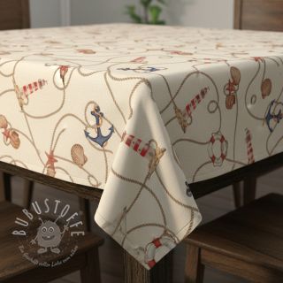 Dekostoff Linenlook Maritime Rope Mix digital print