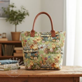 Dekostoff GOBELIN premium Playful Easter Scene