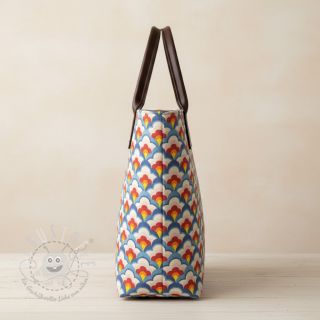 Dekostoff Linenlook Graphic Flower Scale digital print