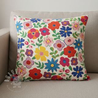 Dekostoff Linenlook Flower Fiesta Field digital print