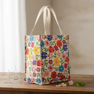 Dekostoff Linenlook Flower Fiesta Field digital print