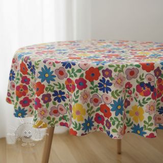 Dekostoff Linenlook Flower Fiesta Field digital print