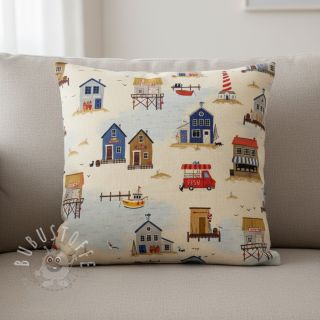 Dekostoff Village Harbour Life digital print