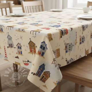 Dekostoff Village Harbour Life digital print