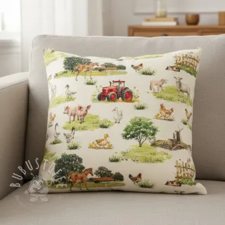 Dekostoff Cosy Farm Animals digital print