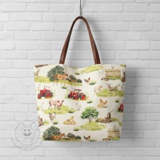 Dekostoff Cosy Farm Animals digital print