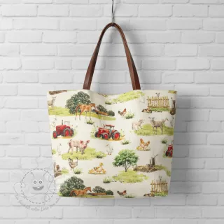 Dekostoff Cosy Farm Animals digital print